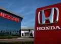 Honda and Nissan logos displayed together, representing the Japanese automakers and their automotive technology partnership.