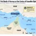 Editorial map showing the Strait of Hormuz, Iran and Oman, with shipping routes and key locations amid Iran-Oman ceasefire diplomacy.