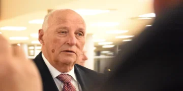 King Harald V of Norway poses for a portrait in 2021, photographed by Sámediggi - Sametinget.