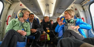 Icelandic Prime Minister Kristrún Frostadóttir and European Commission President Ursula von der Leyen talk during a visit to Iceland.