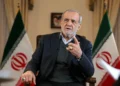 Iranian President Masoud Pezeshkian speaks during an interview recorded for the official Khamenei.ir website in 2025.