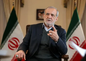Iranian President Masoud Pezeshkian speaks during an interview recorded for the official Khamenei.ir website in 2025.