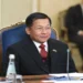 Myanmar Prime Minister Min Aung Hlaing meets Russian Federation Council Chairperson Valentina Matviyenko in Moscow on March 4, 2025.