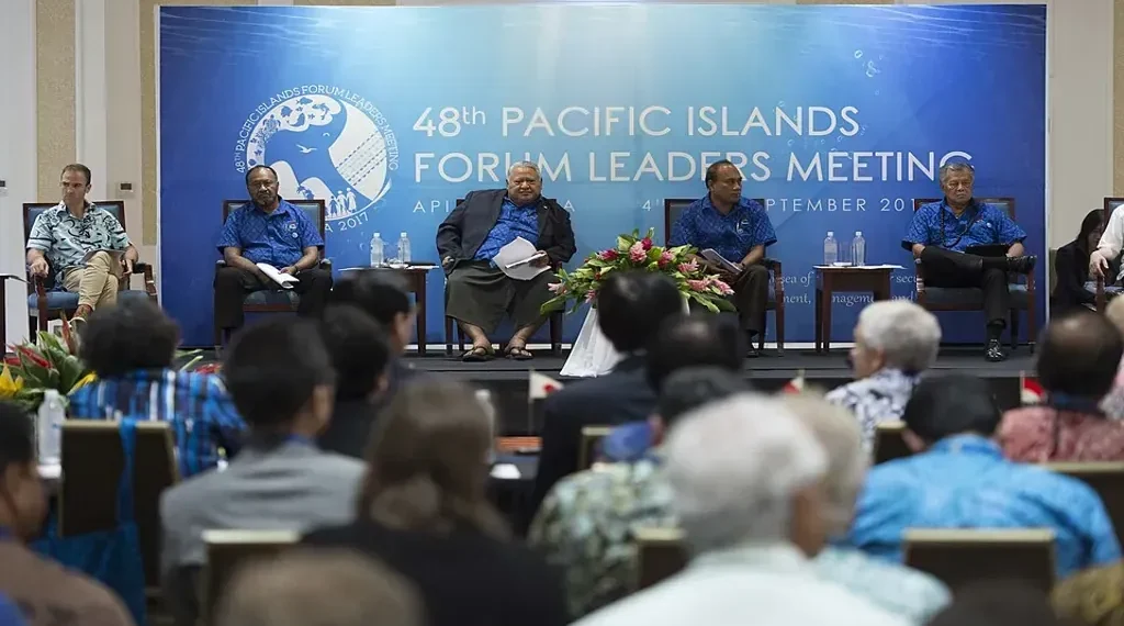 Pacific Islands Forum leaders meet during a regional leaders meeting in 2017.