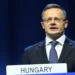 Hungary Foreign Minister Péter Szijjártó delivers a statement during the IAEA General Conference in Vienna, Austria.