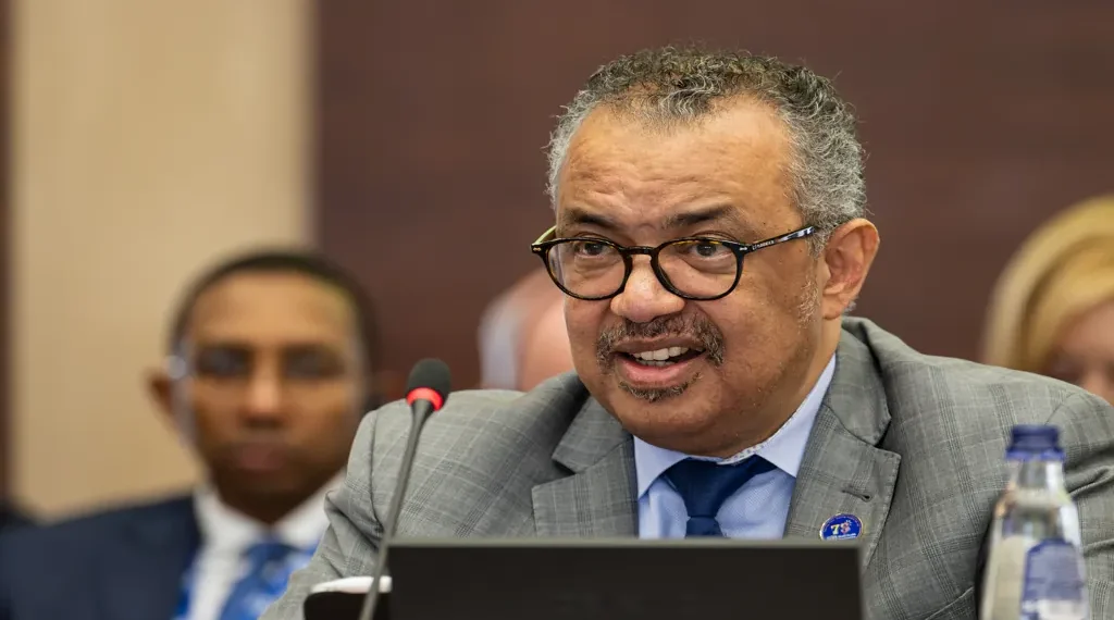Dr. Tedros Adhanom Ghebreyesus, Director-General of the World Health Organization, attends the European Union–African High-Level Event on Health in Brussels, Belgium.