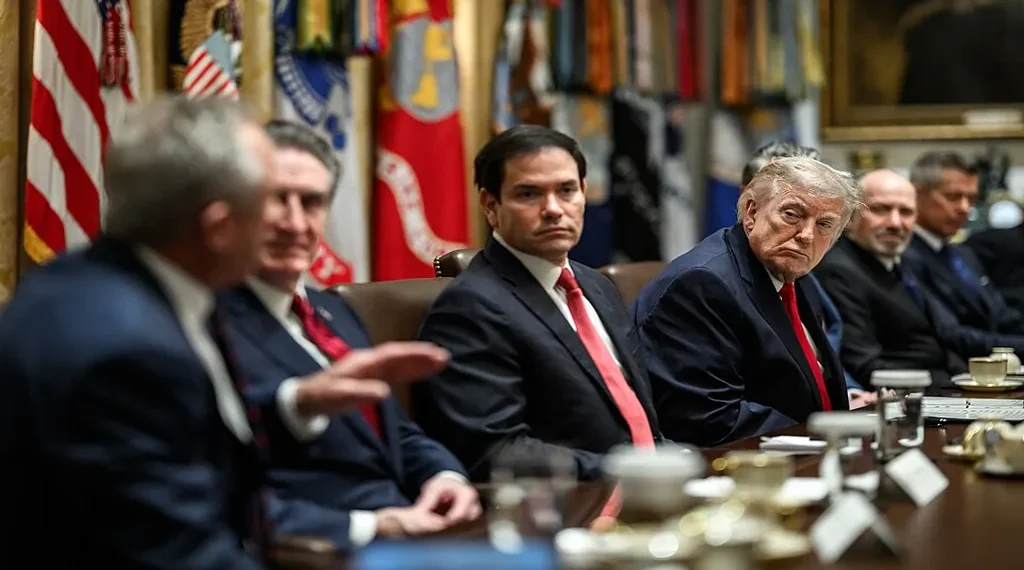 U.S. President Donald Trump chairs a Cabinet meeting with administration officials in the Cabinet Room at the White House on Jan. 29, 2026.