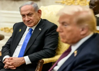 U.S. President Donald Trump meets Israeli Prime Minister Benjamin Netanyahu in the Oval Office to discuss a Gaza peace plan.
