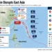 Map showing Typhoon Dolphin tracking from the Philippines toward Taiwan and China, with rainfall, flooding, evacuations and flight disruptions.