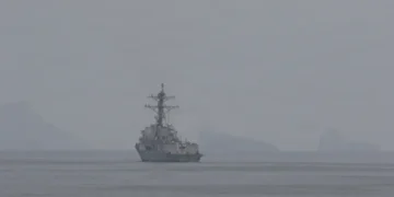 U.S. Navy guided-missile destroyers conduct mine clearance operations in the Strait of Hormuz as U.S. Central Command begins a maritime security mission in April 2026.