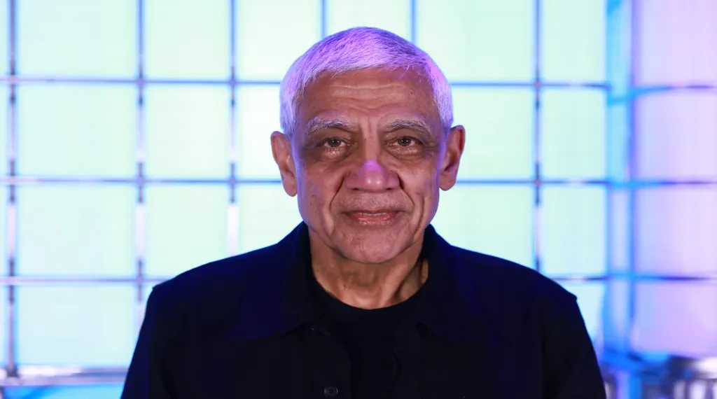 Vinod Khosla, founder of Khosla Ventures, speaks backstage during Collision 2024 at the Enercare Centre in Toronto, Canada.