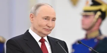 Russian President Vladimir Putin attends a ceremony presenting Hero of Labour medals and state awards in Russia.