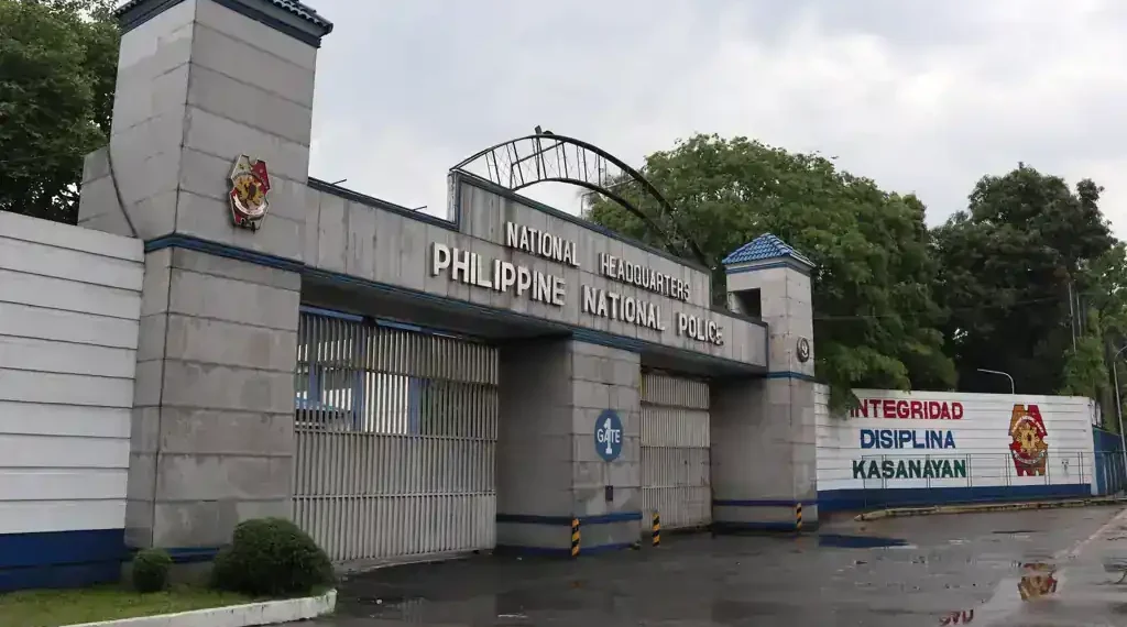 Main gate of the Philippine National Police Camp Crame along EDSA in Quezon City, Philippines, photographed in March 2021.