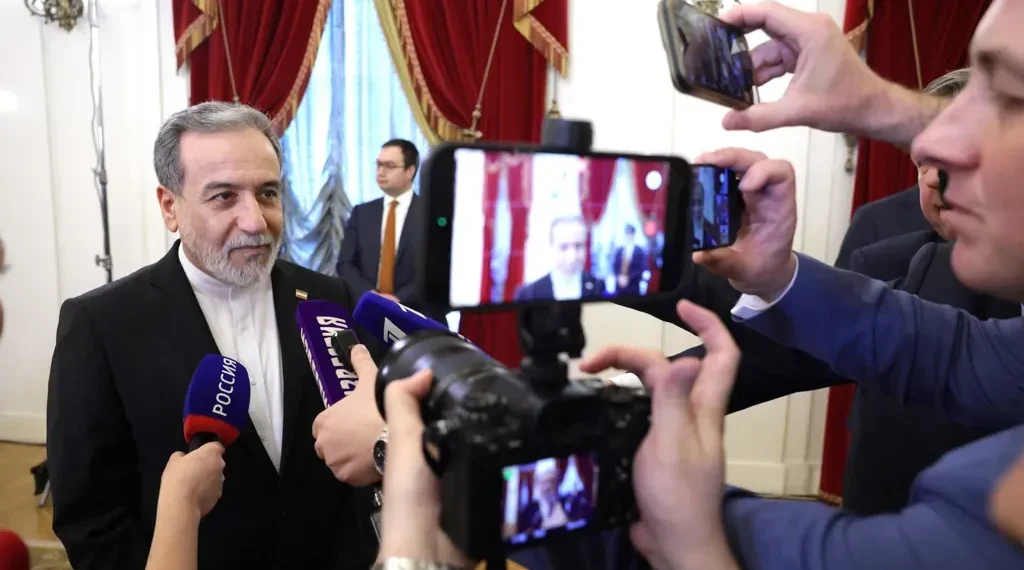 Iranian Foreign Minister Abbas Araghchi photographed during an official meeting in Moscow on April 27, 2026.