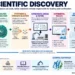 AI supports scientific discovery through data analysis, hypothesis selection, experimental design, testing, verification, and development of new knowledge.