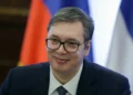 Serbian President Aleksandar Vučić photographed during an official engagement in Moscow on June 3, 2019.