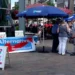 Alternative for Germany campaign information stand in downtown Bocholt, Germany, photographed during a public street event in 2013.