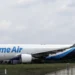 Amazon Air Boeing 767-300 N491AZ prepares for takeoff at Baltimore-Washington International Airport in Maryland on July 25, 2024.