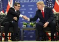 Andy Burnham meets Donald Trump during a bilateral meeting at United Nations Headquarters in New York on September 22, 2026.