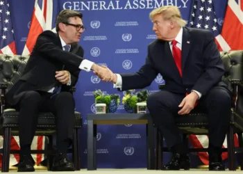 Andy Burnham meets Donald Trump during a bilateral meeting at United Nations Headquarters in New York on September 22, 2026.