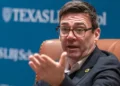 Andy Burnham speaks during a conversation at the LBJ Urban Lab in Austin, Texas, on March 10, 2025.