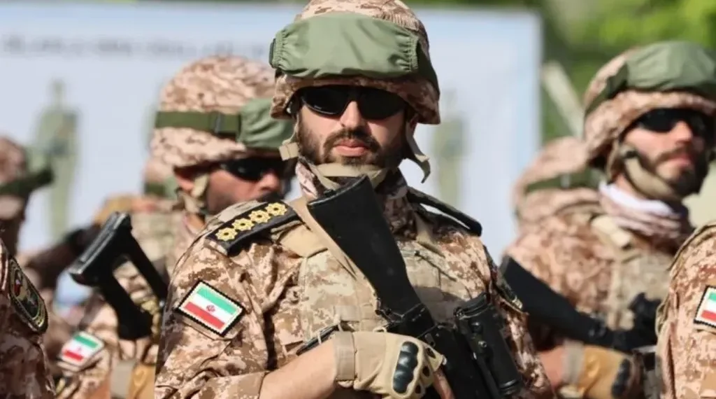 Iranian and Azerbaijani troops participate in the Aras-2025 joint military exercise in the Karabakh region in May 2025.