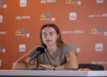 Aryna Sabalenka competes at the 2025 Miami Open at Hard Rock Stadium in Miami Gardens, Florida.