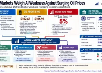 Asian markets face pressure from AI investment uncertainty, surging oil prices, higher bond yields and monetary-policy uncertainty.