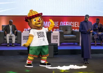 Ayo, the lion mascot of the Dakar 2026 Youth Olympic Games, representing Senegalese youth and the first Olympic event in Africa.