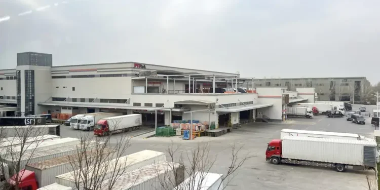 FTI Park in Beijing's Shunyi district, showing an area associated with logistics and transportation infrastructure.
