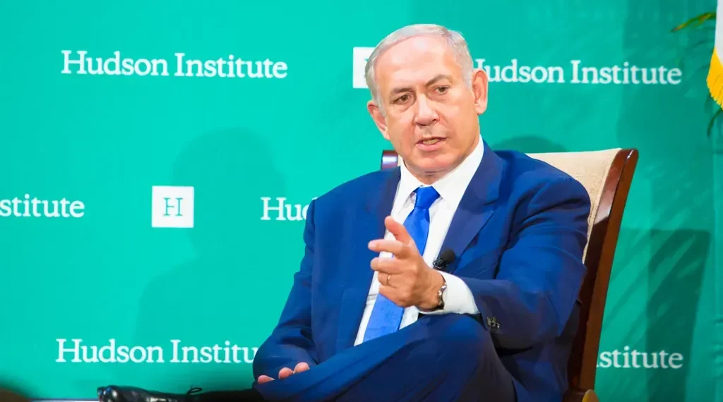 Israeli Prime Minister Benjamin Netanyahu receives the Hudson Institute’s Herman Kahn Award at the Plaza Hotel in New York on September 22, 2016.