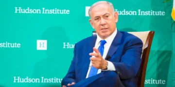Israeli Prime Minister Benjamin Netanyahu receives the Hudson Institute’s Herman Kahn Award at the Plaza Hotel in New York on September 22, 2016.