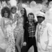 Bob Mackie poses with Bette Midler, Elton John, Cher and Flip Wilson during a 1975 television special taping at CBS Television City.