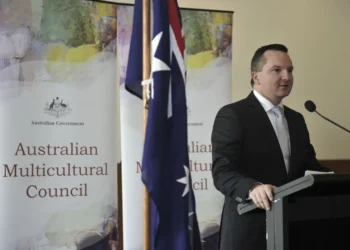 Chris Bowen speaks during the launch of the Australian Multicultural Council and local ambassadors program in August 2011.