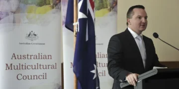 Chris Bowen speaks during the launch of the Australian Multicultural Council and local ambassadors program in August 2011.