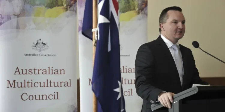 Chris Bowen speaks during the launch of the Australian Multicultural Council and local ambassadors program in August 2011.
