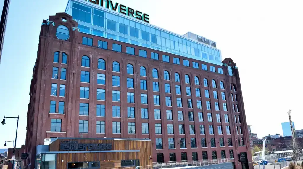 Converse headquarters building at Lovejoy Wharf in Boston, Massachusetts, photographed on May 3, 2015.