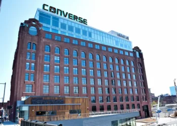 Converse headquarters building at Lovejoy Wharf in Boston, Massachusetts, photographed on May 3, 2015.
