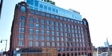 Converse headquarters building at Lovejoy Wharf in Boston, Massachusetts, photographed on May 3, 2015.
