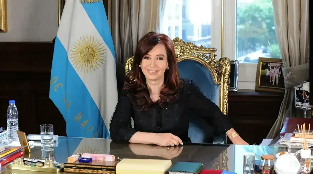 Argentine President Cristina Fernández de Kirchner delivers a New Year message in an image dated December 10, 2010.