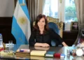 Argentine President Cristina Fernández de Kirchner delivers a New Year message in an image dated December 10, 2010.