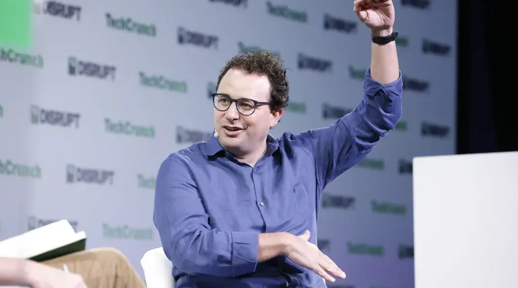 Dario Amodei at TechCrunch Disrupt 2023 in San Francisco, photographed on September 20, 2023.