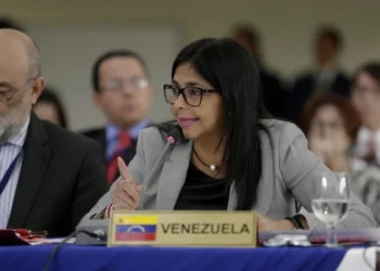 Venezuelan Foreign Minister Delcy Rodríguez attends an extraordinary CELAC foreign ministers meeting in San Salvador on May 2, 2017.
