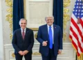President Donald Trump and Canadian Prime Minister Mark Carney meet during a bilateral engagement on October 7, 2025.