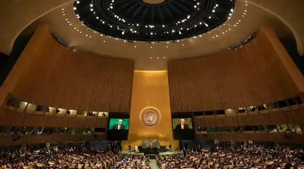 U.S. President Donald J. Trump addresses the United Nations General Assembly in New York on September 25, 2018.