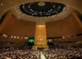 U.S. President Donald J. Trump addresses the United Nations General Assembly in New York on September 25, 2018.