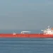 Crude oil tanker Elandra Gulf leaving the Port of Rotterdam in the Netherlands after departing the major European oil hub.