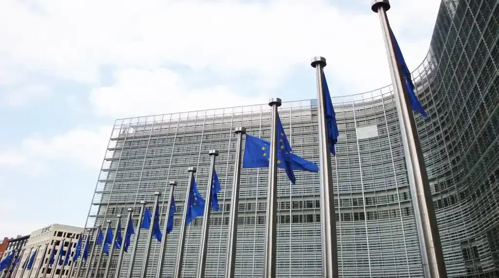 European Commission building in Brussels, Belgium, photographed from outside with the institutional complex visible in the city.