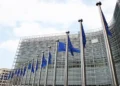 European Commission building in Brussels, Belgium, photographed from outside with the institutional complex visible in the city.