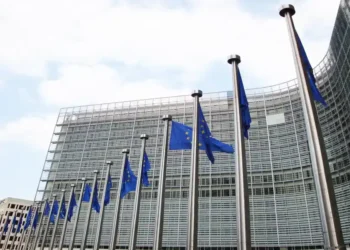 European Commission building in Brussels, Belgium, photographed from outside with the institutional complex visible in the city.